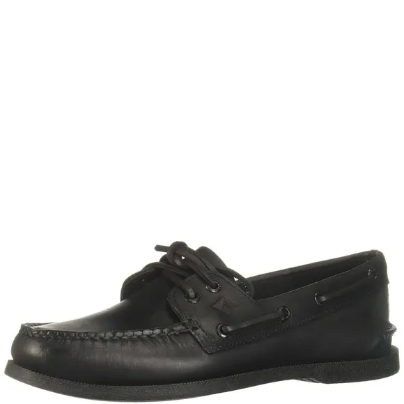 SPERRY MEN'S AUTHENTIC ORIGINAL 2-EYE BOAT SHOE, BLACK, 10 M US