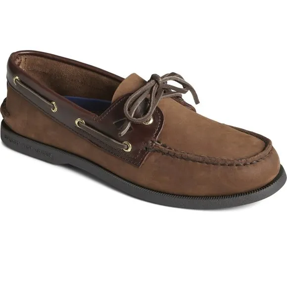 SPERRY MEN'S AUTHENTIC ORIGINAL 2-EYE BOAT SHOE, BROWN/BUC BROWN, 10 W US