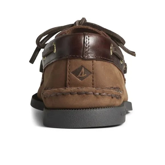 SPERRY MEN'S AUTHENTIC ORIGINAL 2-EYE BOAT SHOE, BROWN/BUC BROWN, 10 W US