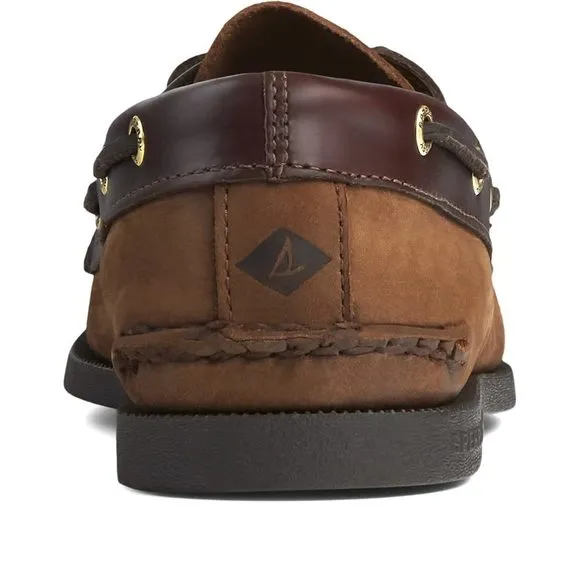 SPERRY MEN'S AUTHENTIC ORIGINAL 2-EYE BOAT SHOE, BROWN/BUC BROWN, 10 W US