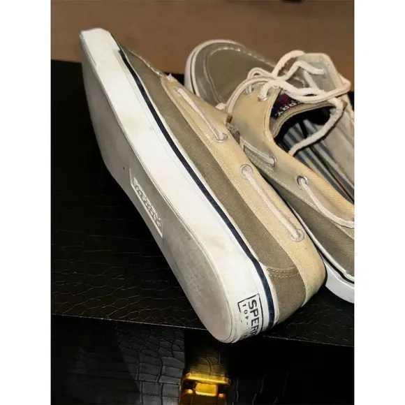 Sperry Men's Bahama II Boat Shoes Khaki/Oyster Size 8M