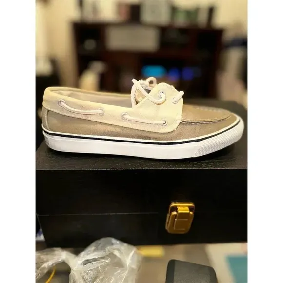 Sperry Men's Bahama II Boat Shoes Khaki/Oyster Size 8M