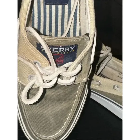 Sperry Men's Bahama II Boat Shoes Khaki/Oyster Size 8M