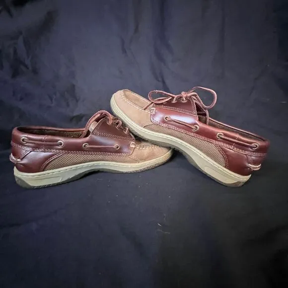 Sperry Men's 'Billfish' Boat Shoe 3‎ eye Clove/Amaretto Brown Leather Size 9.5