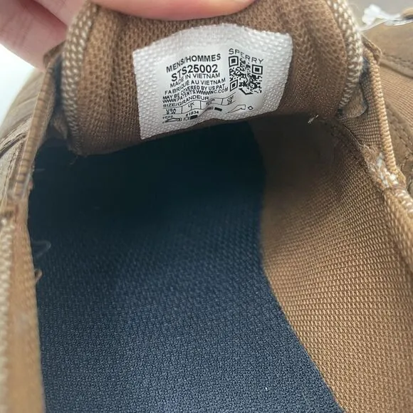 Sperry Men's Bowrider Plushstep Leather Boat Shoes Tan Sts25002 8 Wide