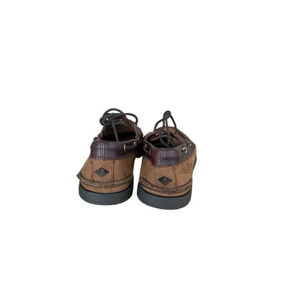 Sperry Mens Brown 2 Eye Rawhide Laces Leather Top Sider Boat Shoes Size 12M