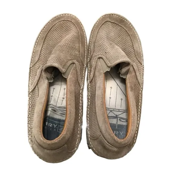 SPERRY MENS TAN TOP SIDER LEATHER UPPER SNEAKER SHOES SIZE 11.5