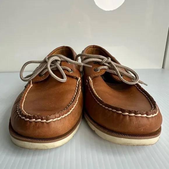 Sperry Mens Top-Sider Boat Shoe Size 9.5M Light Brown Leather