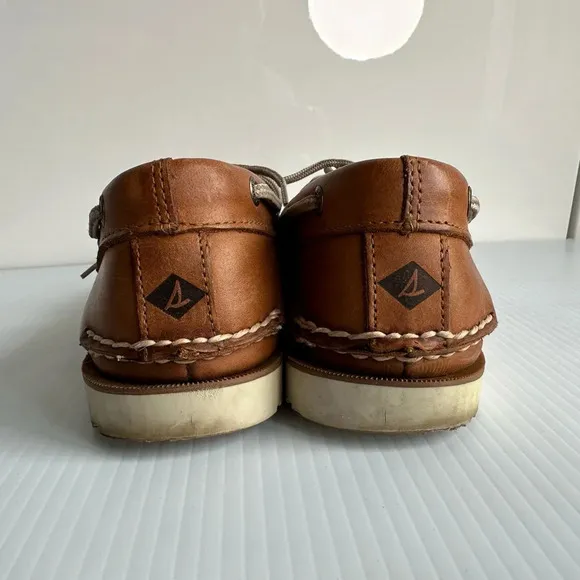Sperry Mens Top-Sider Boat Shoe Size 9.5M Light Brown Leather