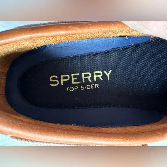 Sperry Mens Top-Sider Boat Shoe Size 9.5M Light Brown Leather