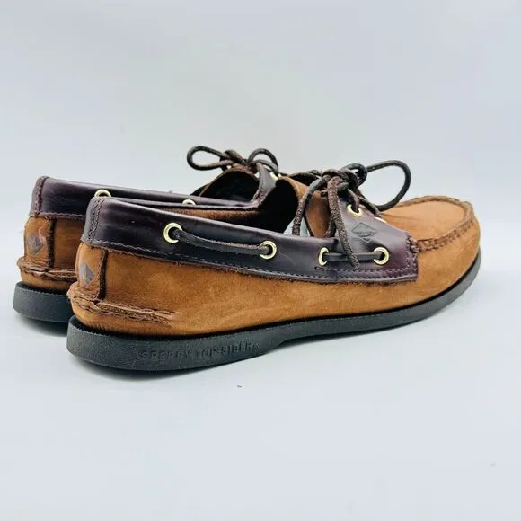 Sperry Shoes Mens 10.5 Brown Suede Loafer Boat Deck Top Sider Casual Moccasins