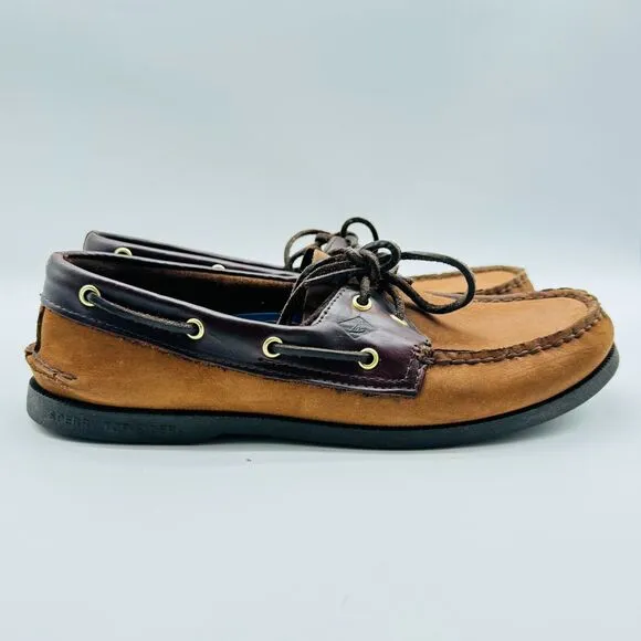 Sperry Shoes Mens 10.5 Brown Suede Loafer Boat Deck Top Sider Casual Moccasins