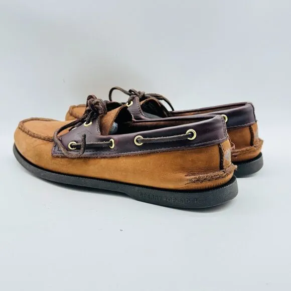 Sperry Shoes Mens 10.5 Brown Suede Loafer Boat Deck Top Sider Casual Moccasins