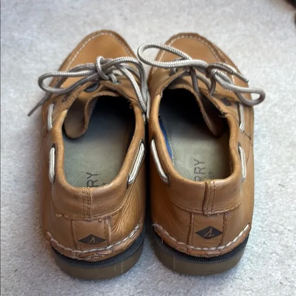 👞👞Sperry Tan leather Boat Shoes with Moccasin Stitching