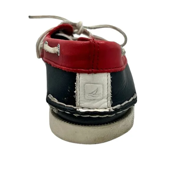 SPERRY TOP-SIDER 2-EYE BOAT SHOES IN RED, WHITE &amp; BLUE