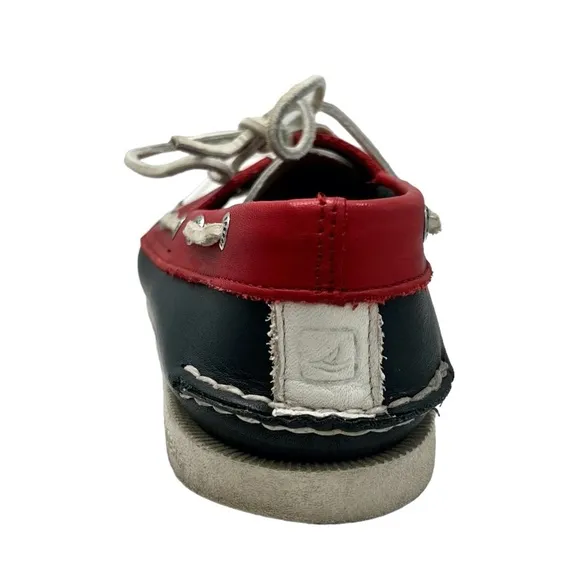 SPERRY TOP-SIDER 2-EYE BOAT SHOES IN RED, WHITE &amp; BLUE