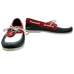 SPERRY TOP-SIDER 2-EYE BOAT SHOES IN RED, WHITE &amp; BLUE