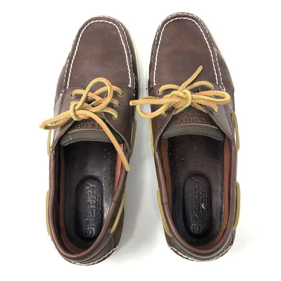 Sperry Top-Sider Billfish Leather Boat Shoes Mens Sz 11 Brown 3-Eye Lace up Moc
