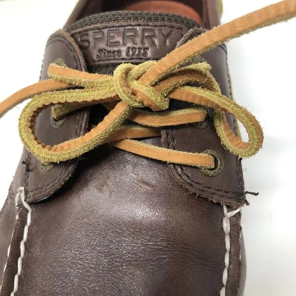 Sperry Top-Sider Billfish Leather Boat Shoes Mens Sz 11 Brown 3-Eye Lace up Moc