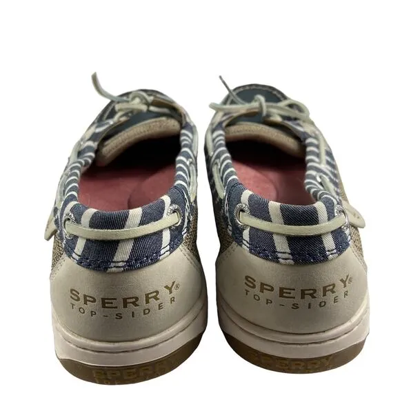 Sperry Top Sider Blue Stripe Bretton Angel Fish Boat Shoe Women's Size 9M