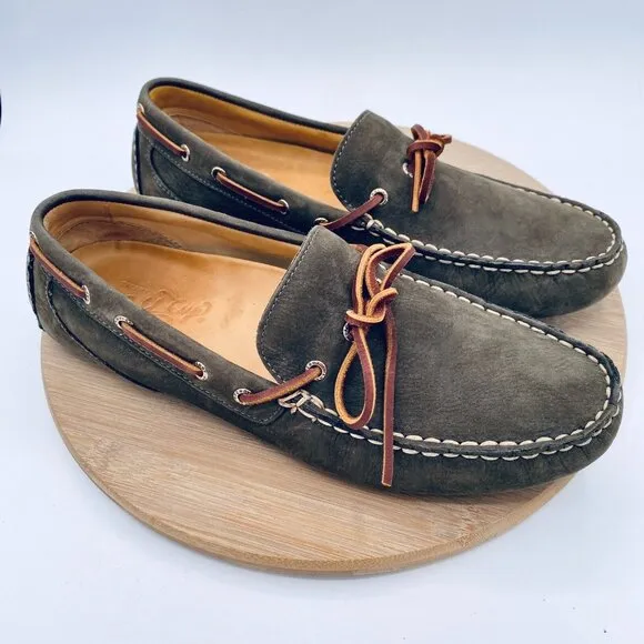 Sperry Top Sider Boat Shoes Mens 11.5 Green Leather Moccasins Gold Cup