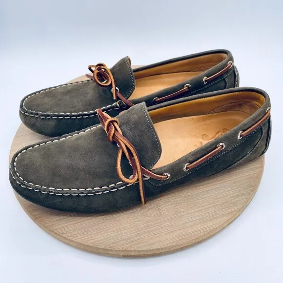 Sperry Top Sider Boat Shoes Mens 11.5 Green Leather Moccasins Gold Cup