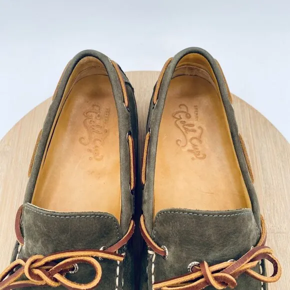 Sperry Top Sider Boat Shoes Mens 11.5 Green Leather Moccasins Gold Cup