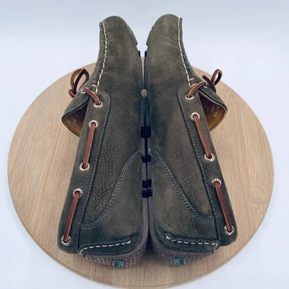Sperry Top Sider Boat Shoes Mens 11.5 Green Leather Moccasins Gold Cup