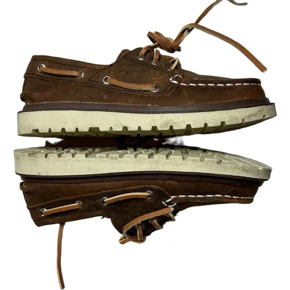 Sperry Top-Sider Boys Size 12.5 Brown Leather Casual Boat Preppy School Shoes