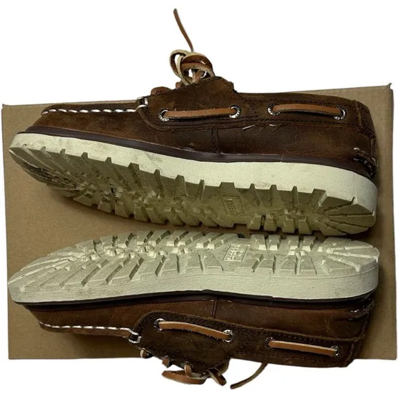Sperry Top-Sider Boys Size 12.5 Brown Leather Casual Boat Preppy School Shoes