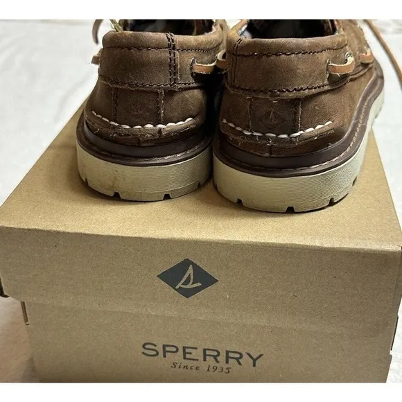 Sperry Top-Sider Boys Size 12.5 Brown Leather Casual Boat Preppy School Shoes