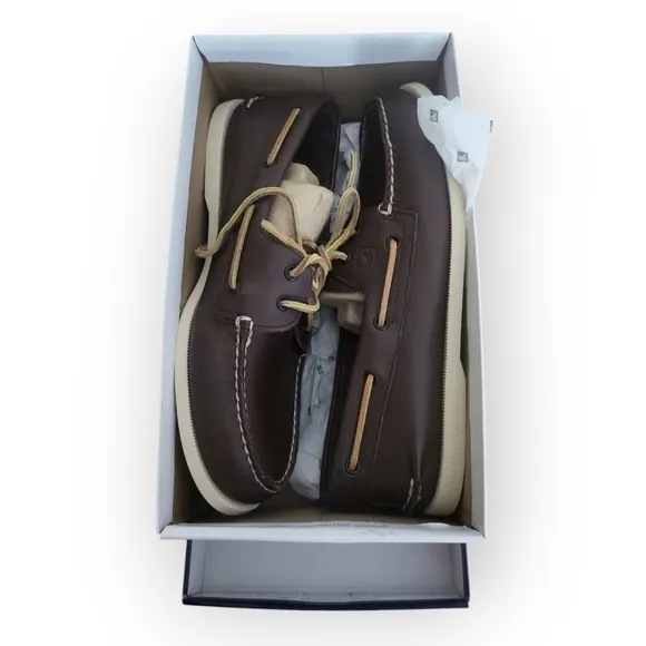 Sperry  Top-Sider Brown Leather 360 Lacing Authentic Original Boat Shoe 12W NIB
