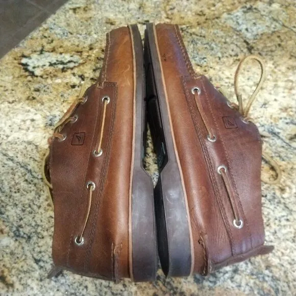 Sperry Top Sider Chukka Dock Boat Shoes Loafers Brown Leather Men's Size 11.5 M