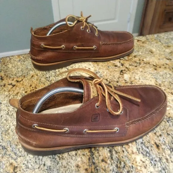 Sperry Top Sider Chukka Dock Boat Shoes Loafers Brown Leather Men's Size 11.5 M