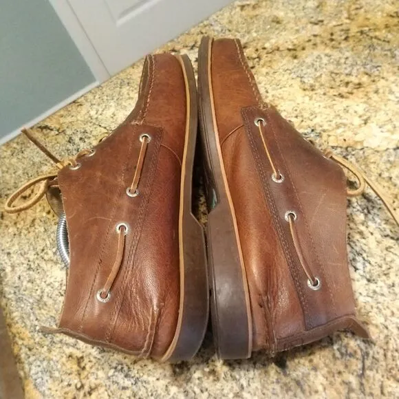Sperry Top Sider Chukka Dock Boat Shoes Loafers Brown Leather Men's Size 11.5 M
