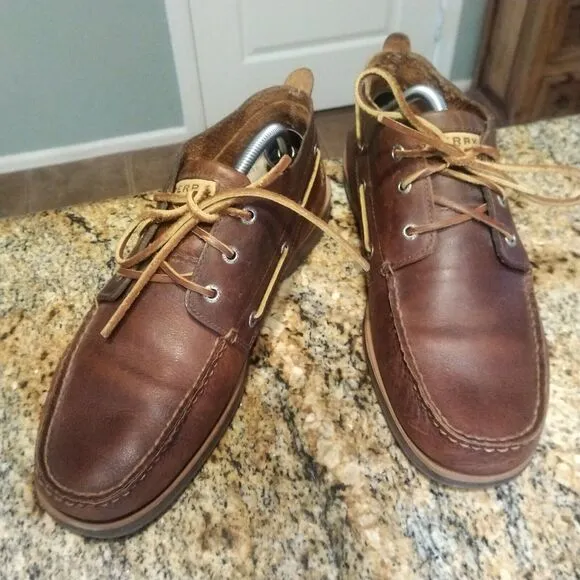Sperry Top Sider Chukka Dock Boat Shoes Loafers Brown Leather Men's Size 11.5 M