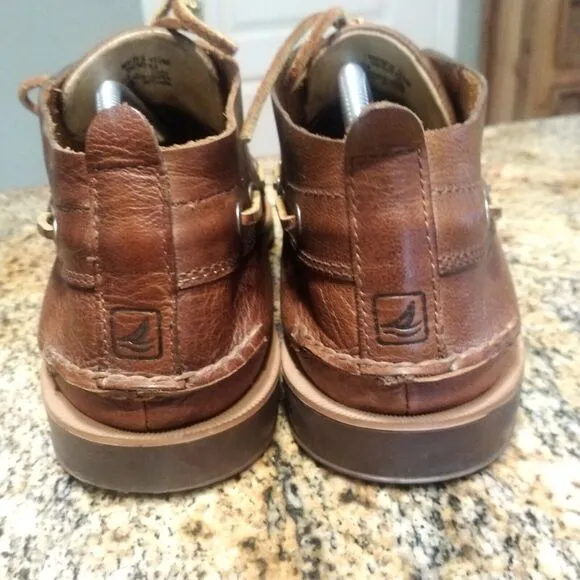 Sperry Top Sider Chukka Dock Boat Shoes Loafers Brown Leather Men's Size 11.5 M
