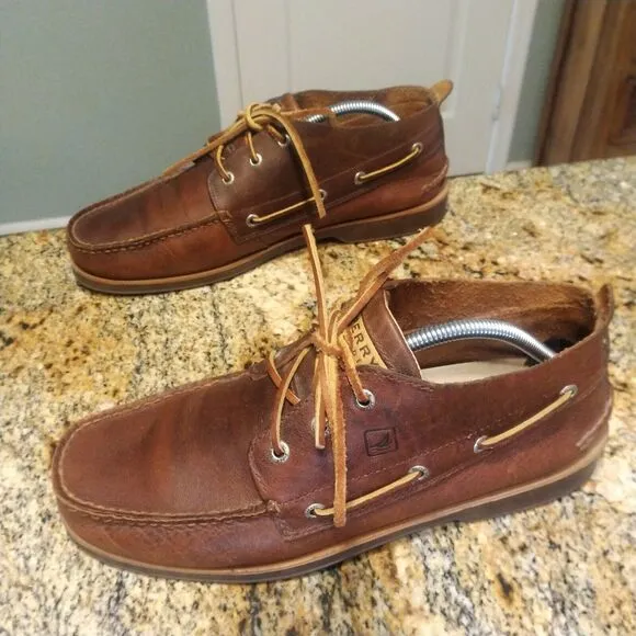 Sperry Top Sider Chukka Dock Boat Shoes Loafers Brown Leather Men's Size 11.5 M