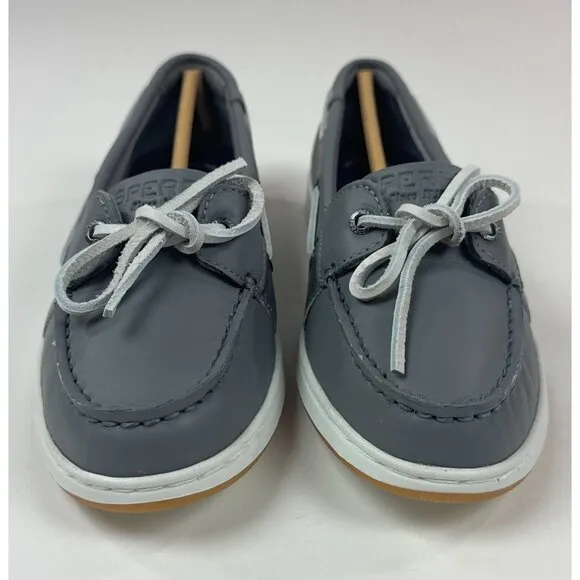 Sperry Top-Sider Coastfish 1-Eye Gray White Womens Memory Foam Boat Shoes