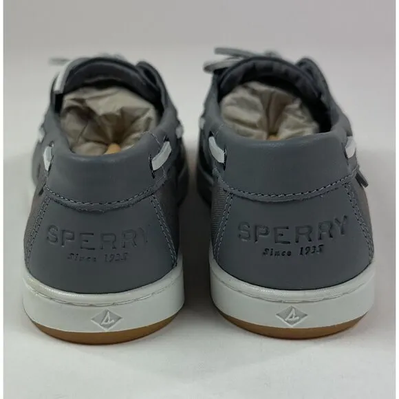 Sperry Top-Sider Coastfish 1-Eye Gray White Womens Memory Foam Boat Shoes