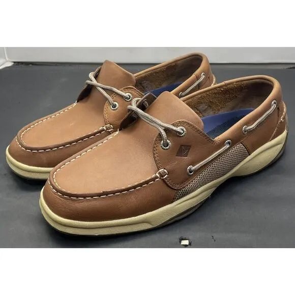 Sperry Top-Sider Intrepid 2 Eye Brown Leather Boat Shoes Mens 10 Fast Shipping