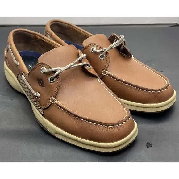 Sperry Top-Sider Intrepid 2 Eye Brown Leather Boat Shoes Mens 10 Fast Shipping