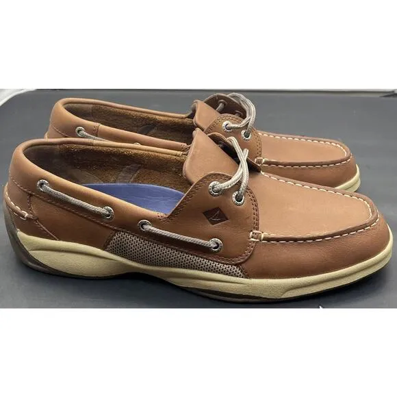 Sperry Top-Sider Intrepid 2 Eye Brown Leather Boat Shoes Mens 10 Fast Shipping