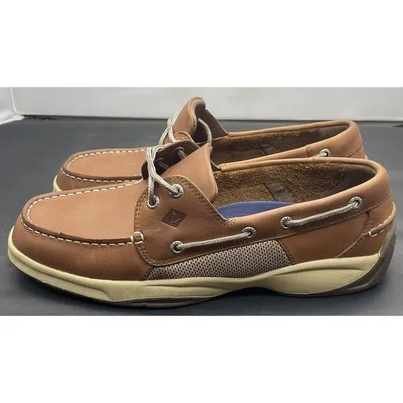 Sperry Top-Sider Intrepid 2 Eye Brown Leather Boat Shoes Mens 10 Fast Shipping