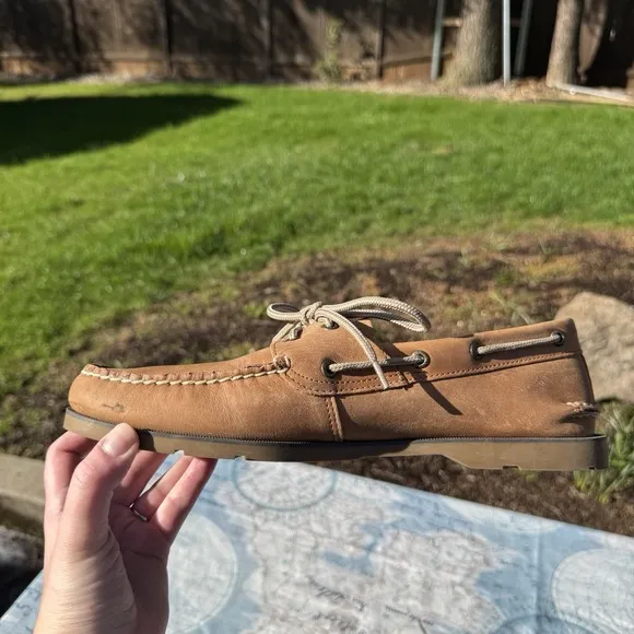 Sperry Top-Sider Leeward 2 Eye Boat Shoe Sahara Tan Size 12 Old Money Preppy