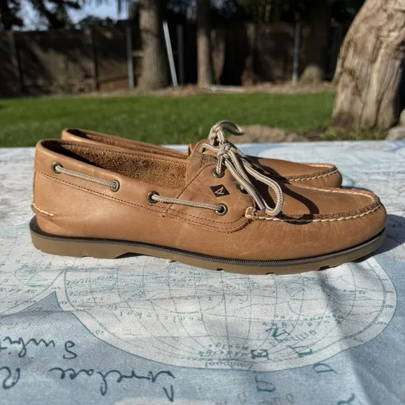 Sperry Top-Sider Leeward 2 Eye Boat Shoe Sahara Tan Size 12 Old Money Preppy