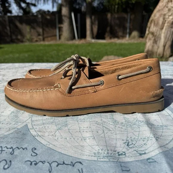 Sperry Top-Sider Leeward 2 Eye Boat Shoe Sahara Tan Size 12 Old Money Preppy