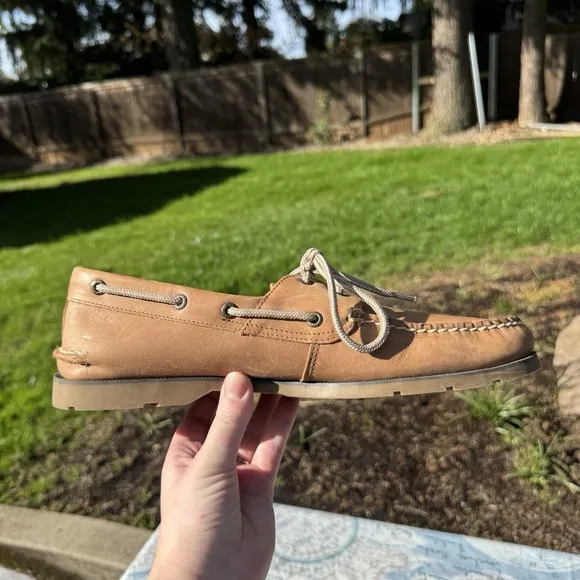 Sperry Top-Sider Leeward 2 Eye Boat Shoe Sahara Tan Size 12 Old Money Preppy