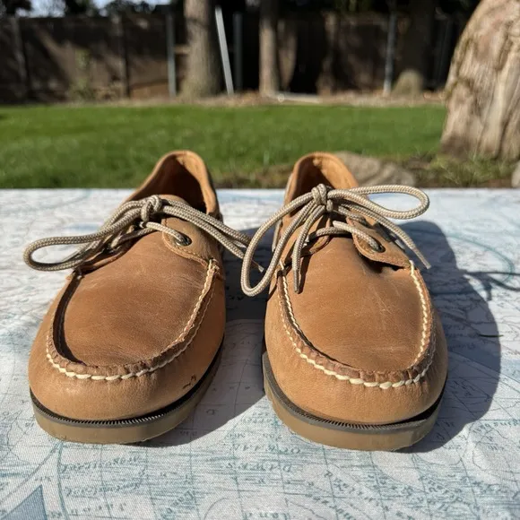 Sperry Top-Sider Leeward 2 Eye Boat Shoe Sahara Tan Size 12 Old Money Preppy