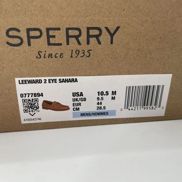Sperry Top-Sider Leeward 2-Eye Sahara Boat Shoe 777894 Men's multiple sizes NIB